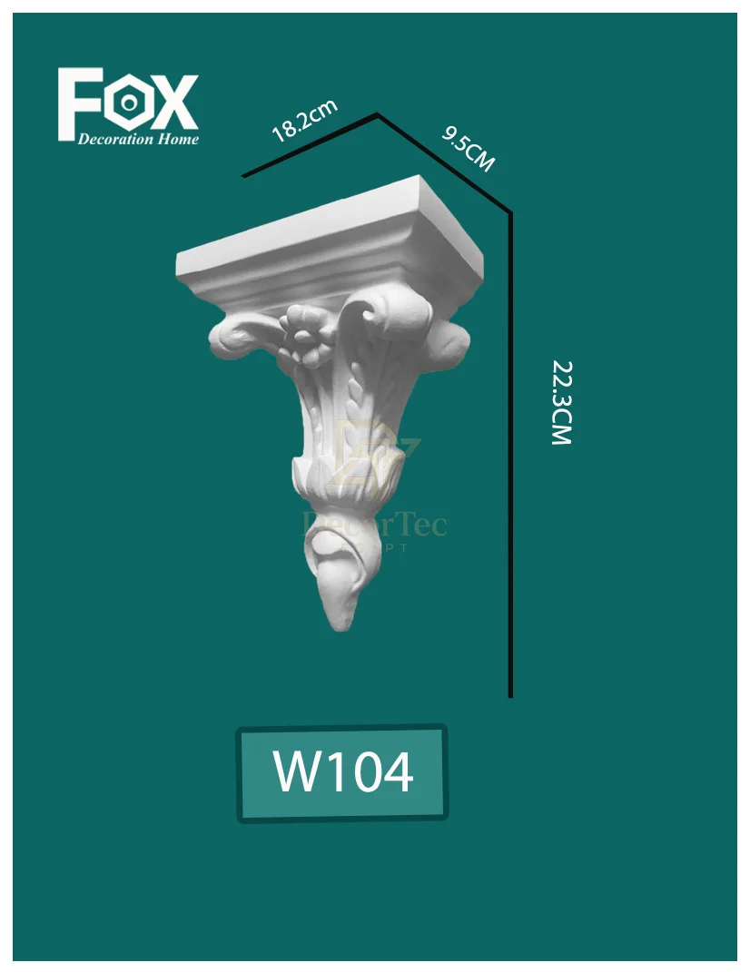 كابولي فيوتك W104 - مقاس 22.3×9.5×18.2 سم كابولي فيوتك W104 مقاس 22.3 سم كلاسيك عريض للزوايا والأسقف