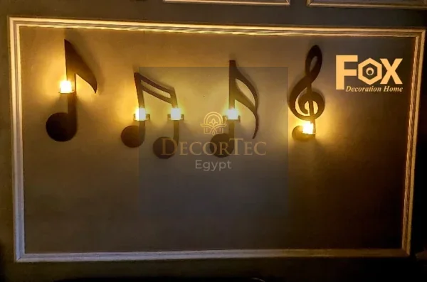 ديكور حوائط مضئ نوته (2) ديكور حائط LED مودرن لغرف المعيشة من DecorTec