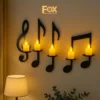 ديكور حوائط مضئ نوته (4) ديكور حائط مضيء نوت موسيقية وفراشات LED للريسبشن من DecorTec