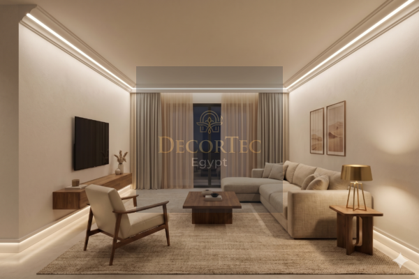 قطاع ومقاسات كورنيشة سقف بيت نور 15 سم من DecorTec